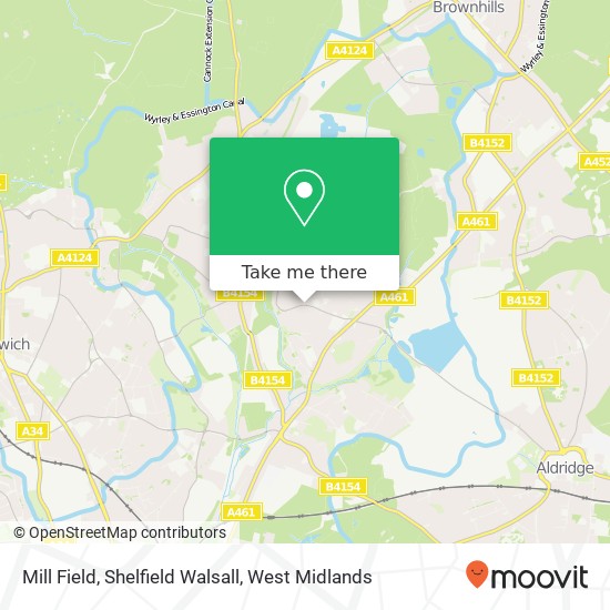 Mill Field, Shelfield Walsall map