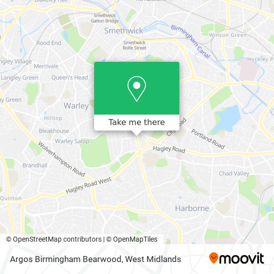 Argos Birmingham Bearwood map