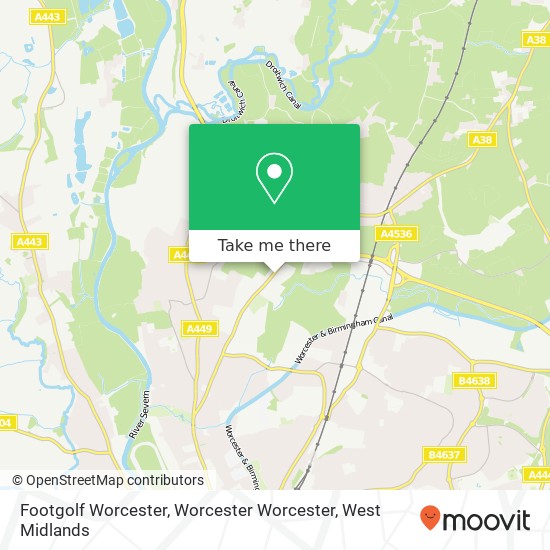 Footgolf Worcester, Worcester Worcester map