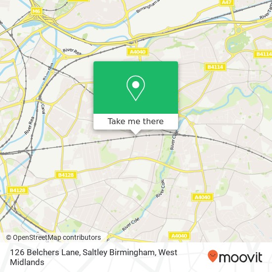 126 Belchers Lane, Saltley Birmingham map