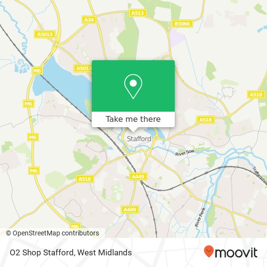 O2 Shop Stafford map