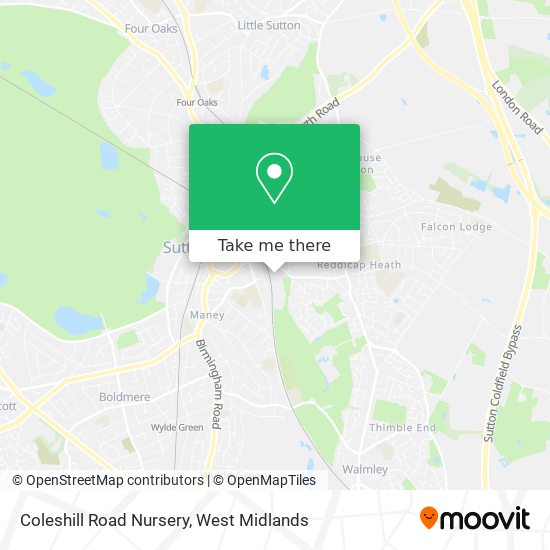 Coleshill Road Nursery map