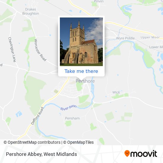 Pershore Abbey map