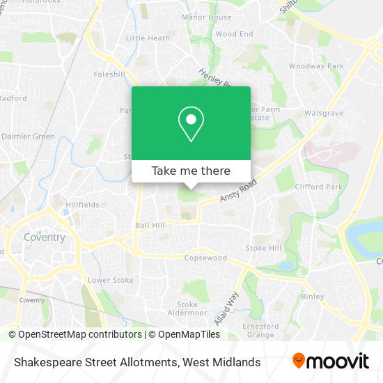Shakespeare Street Allotments map