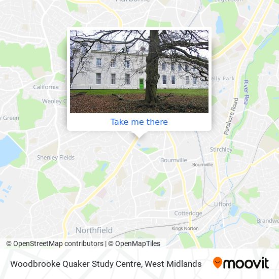 Woodbrooke Quaker Study Centre map