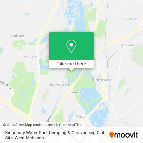 Kingsbury Water Park Camping & Caravanning Club Site map