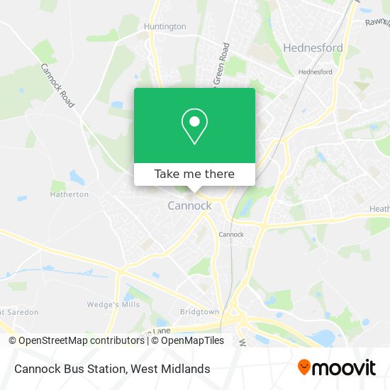 Cannock Bus Station map