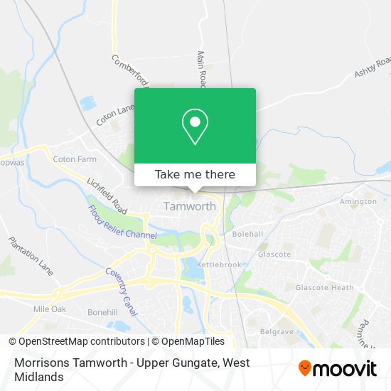 Morrisons Tamworth - Upper Gungate map