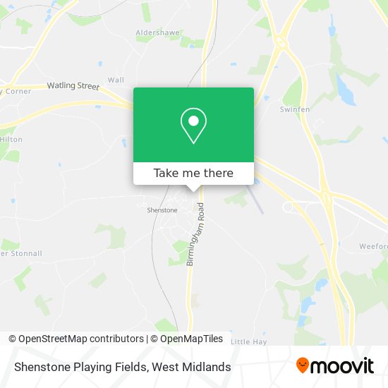 Shenstone Playing Fields map