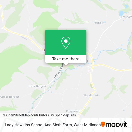 Lady Hawkins School And Sixth Form map