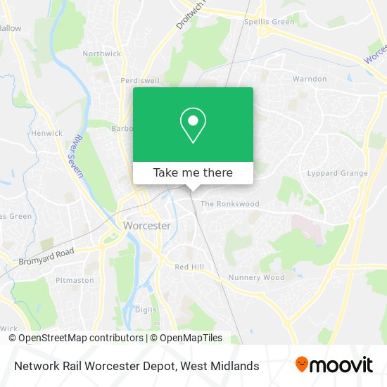 Network Rail Worcester Depot map