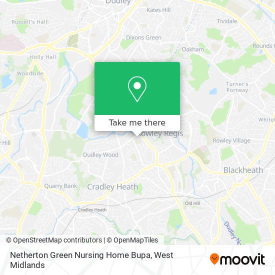 Netherton Green Nursing Home Bupa map