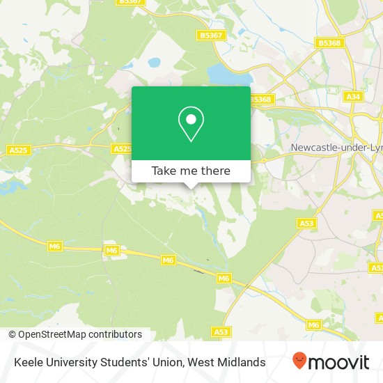 Keele University Students' Union map