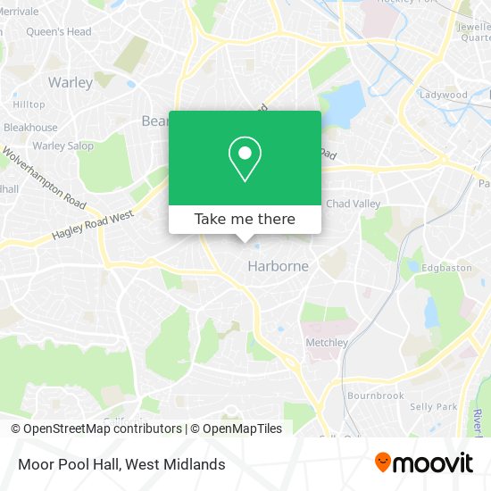 Moor Pool Hall map