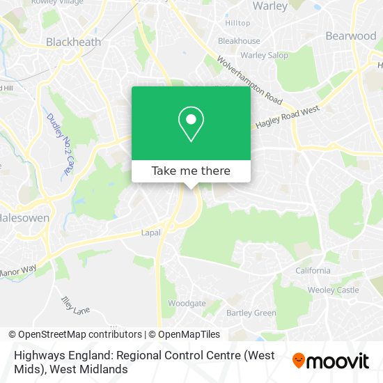 Highways England: Regional Control Centre (West Mids) map