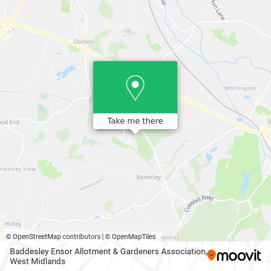 Baddesley Ensor Allotment & Gardeners Association map