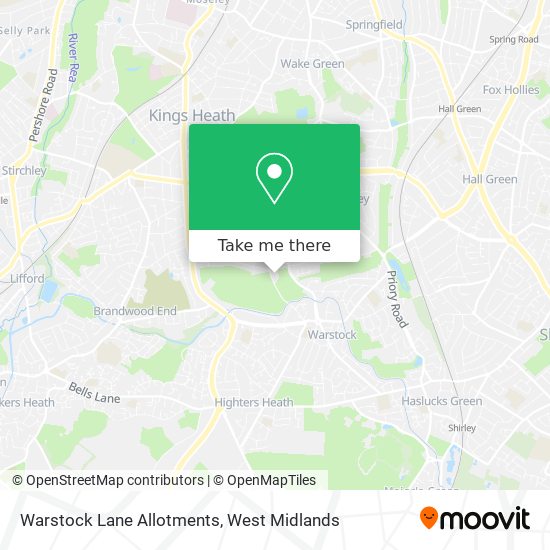 Warstock Lane Allotments map