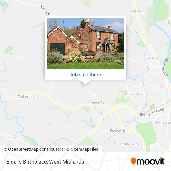 Elgar's Birthplace map