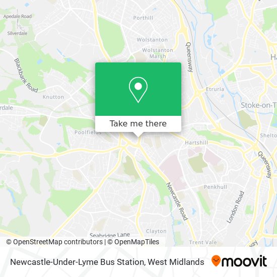 Newcastle-Under-Lyme Bus Station map