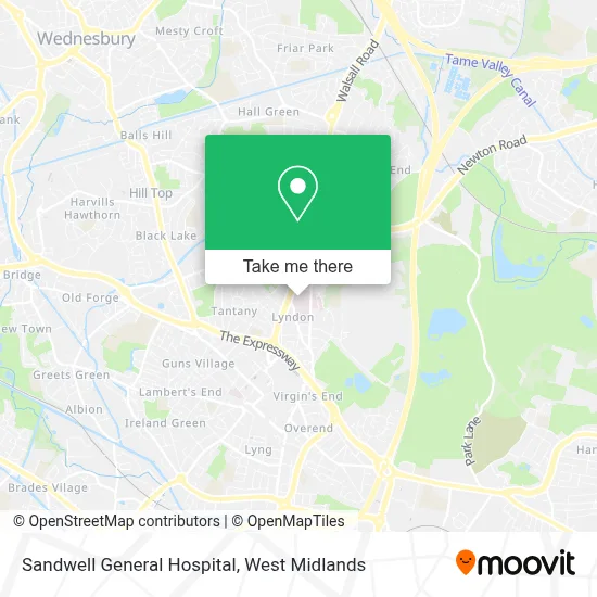 Swbh Map How to Get to Sandwell General Hospital in West Bromwich Central by Bus ...