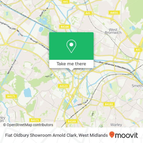 Fiat Oldbury Showroom Arnold Clark map