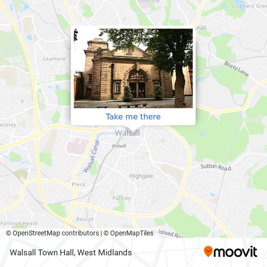 Walsall Town Hall map
