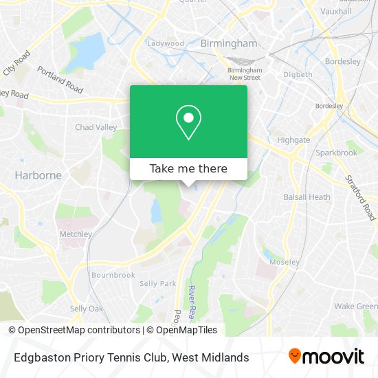 Edgbaston Priory Tennis Club map