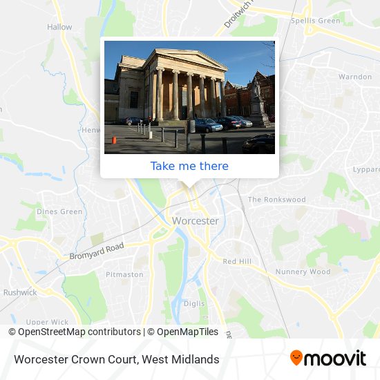 Worcester Crown Court map