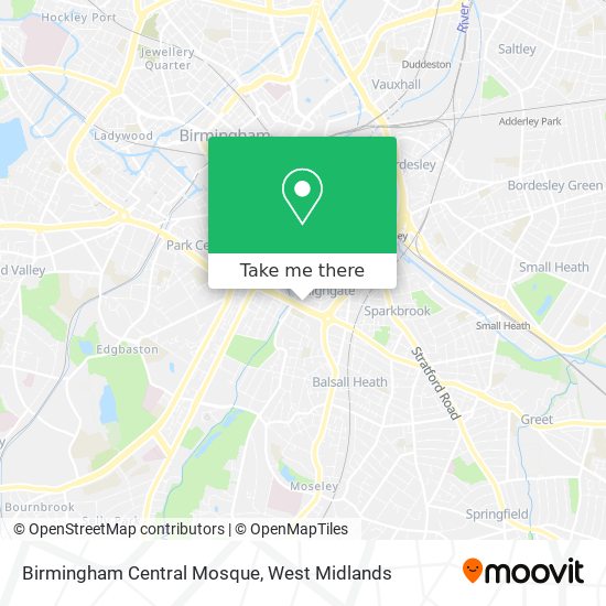 Birmingham Central Mosque map