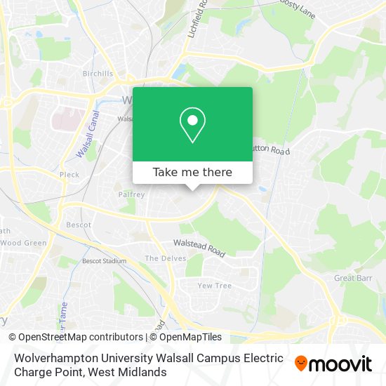 Wolverhampton University Walsall Campus Electric Charge Point map