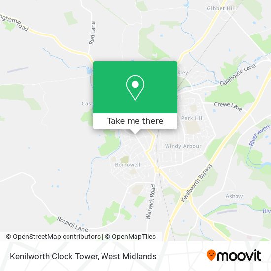 Kenilworth Clock Tower map