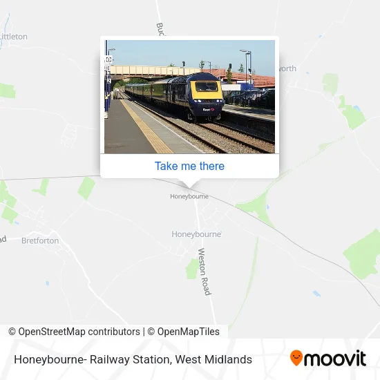 Honeybourne- Railway Station map