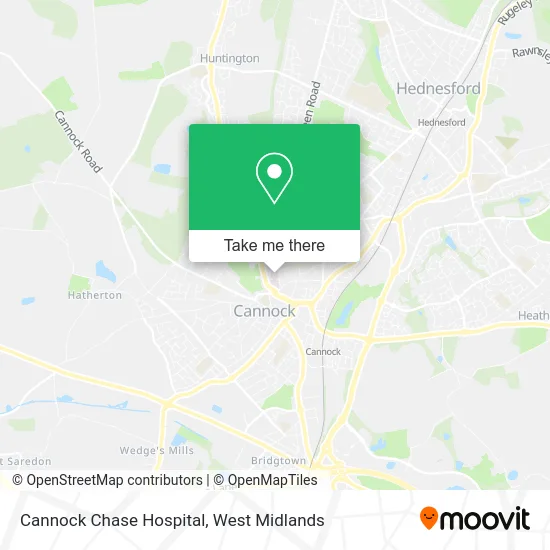 Cannock Chase Hospital map