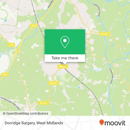 Dorridge Surgery map