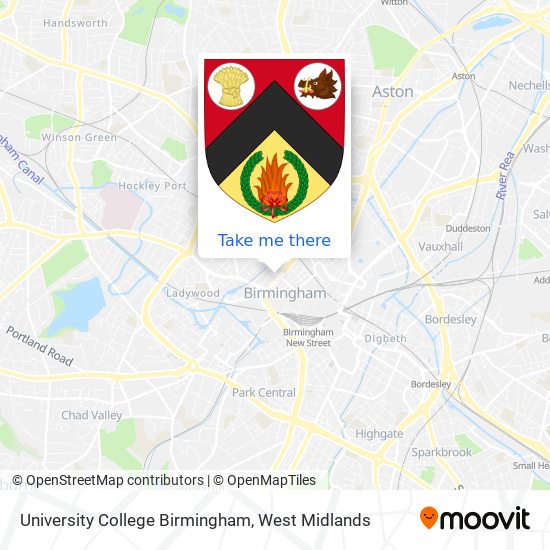 University College Birmingham map