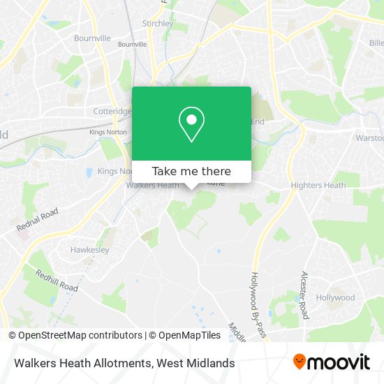 Walkers Heath Allotments map