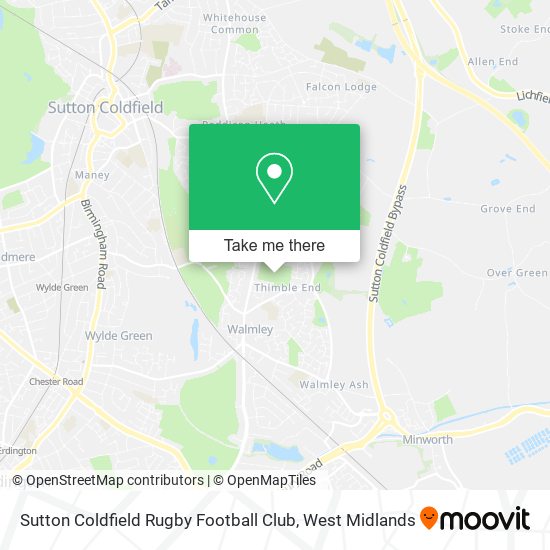 Sutton Coldfield Rugby Football Club map