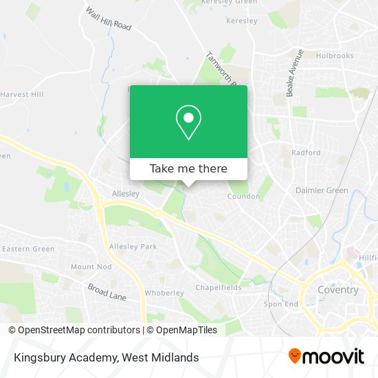 Kingsbury Academy map