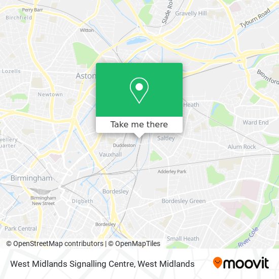 West Midlands Signalling Centre map