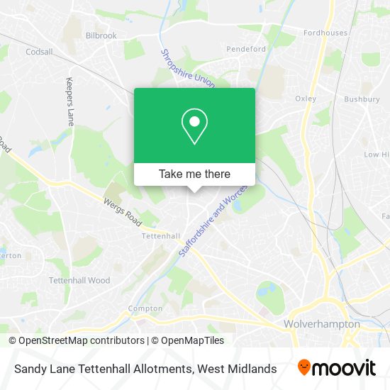 Sandy Lane Tettenhall Allotments map