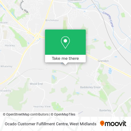 Ocado Customer Fulfillment Centre map