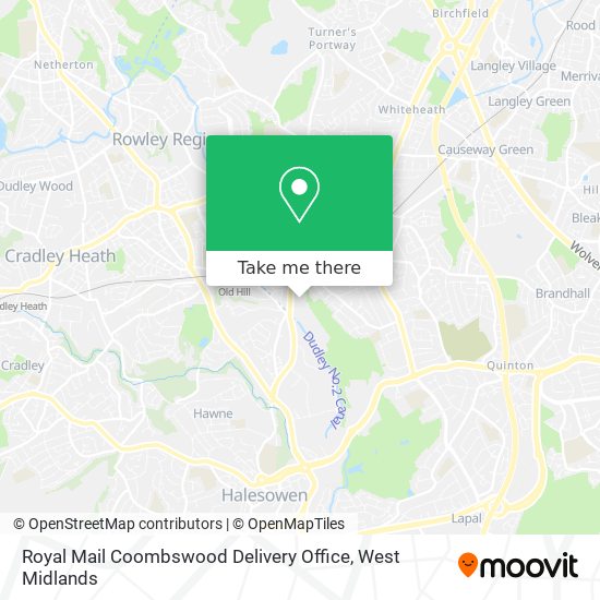 Royal Mail Coombswood Delivery Office map