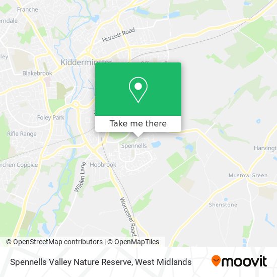 Spennells Valley Nature Reserve map