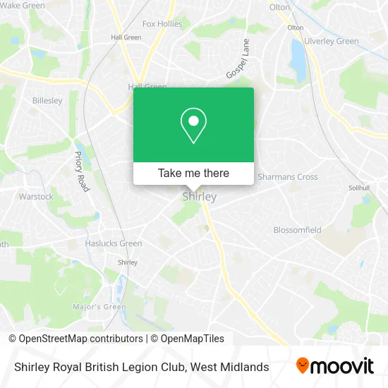 Shirley Royal British Legion Club map