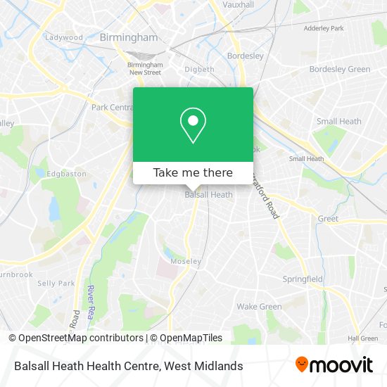 Balsall Heath Health Centre map