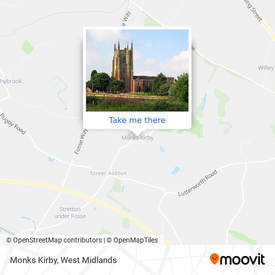 Monks Kirby map