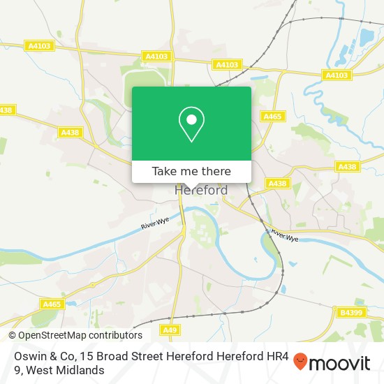 Oswin & Co, 15 Broad Street Hereford Hereford HR4 9 map