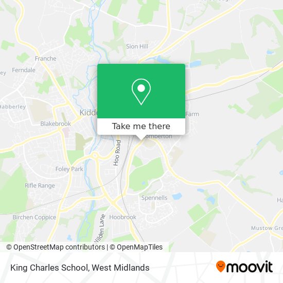 King Charles School map