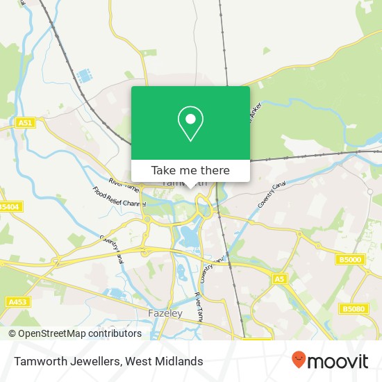 Tamworth Jewellers map