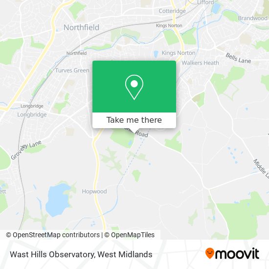 Wast Hills Observatory map